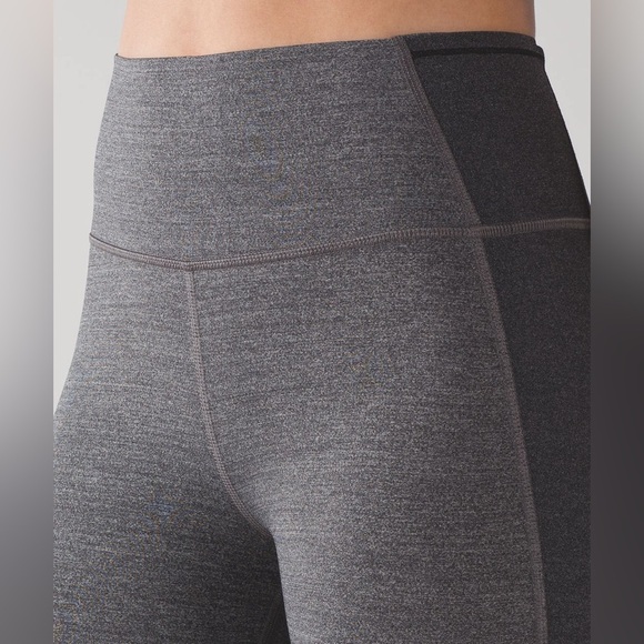 Lululemon Featherlight Tight Heathered Black - Picture 2 of 9
